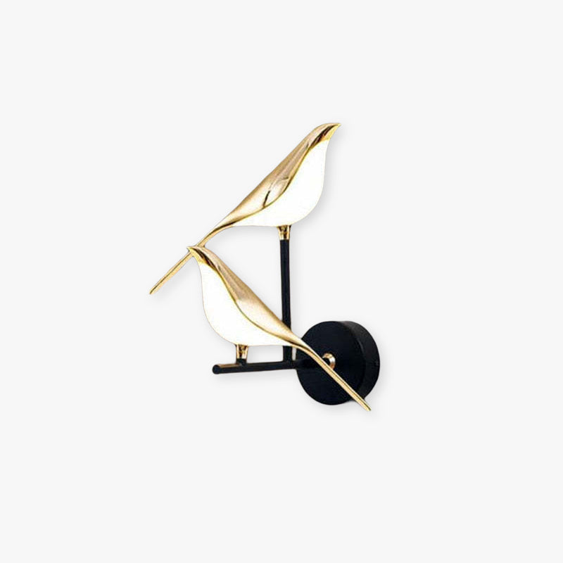 Arisha Minimalistische Elster-Vogel-Wandlampe aus Metall, Schlafzimmer
