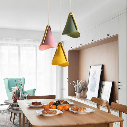 Valentina Modern Cone Pendant Light, Wood/Metal