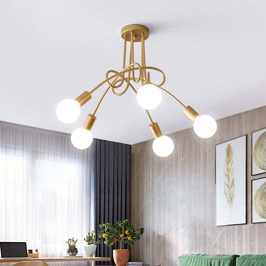 Arisha Moderne Deckenleuchte aus Metall mit linearer Kurve, Esszimmer/Wohnzimmer