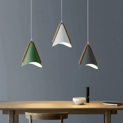 Valentina Modern Cone Pendant Light, Wood/Metal