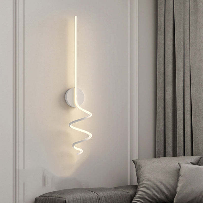 Arisha Modern LED Art Interior Wall Light Spiral, Black & White