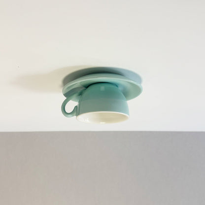 Aria Modern Coffee Cups Ceramic Flush Ceiling Lighting