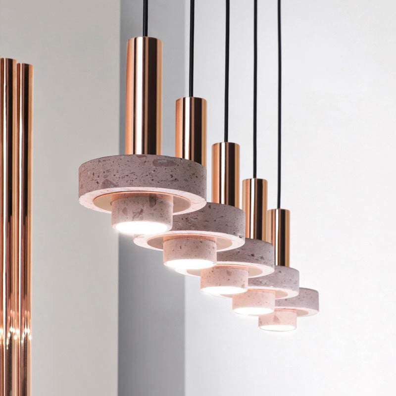 Arisha moderne bunte LED-Pendelleuchte im Art-Deco-Stil, Terrazzo