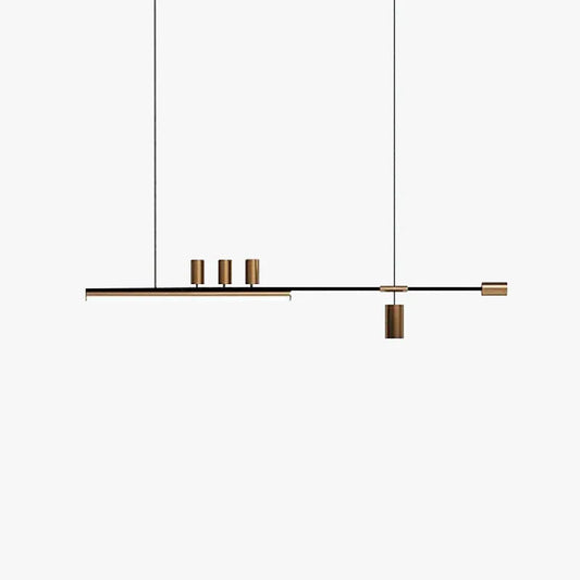 Arisha Modern Minimalist Liner  Pendant Light, Gold/Black 5 Head