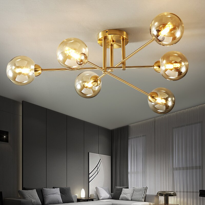 Valentina Lustre globe industriel en verre LED, 6 styles