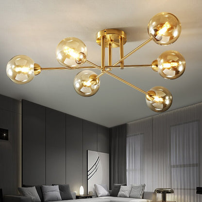 Valentina Lustre globe industriel en verre LED, 6 styles