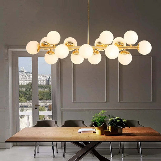 Valentina Bass Glass Bubble Golden Chandelier