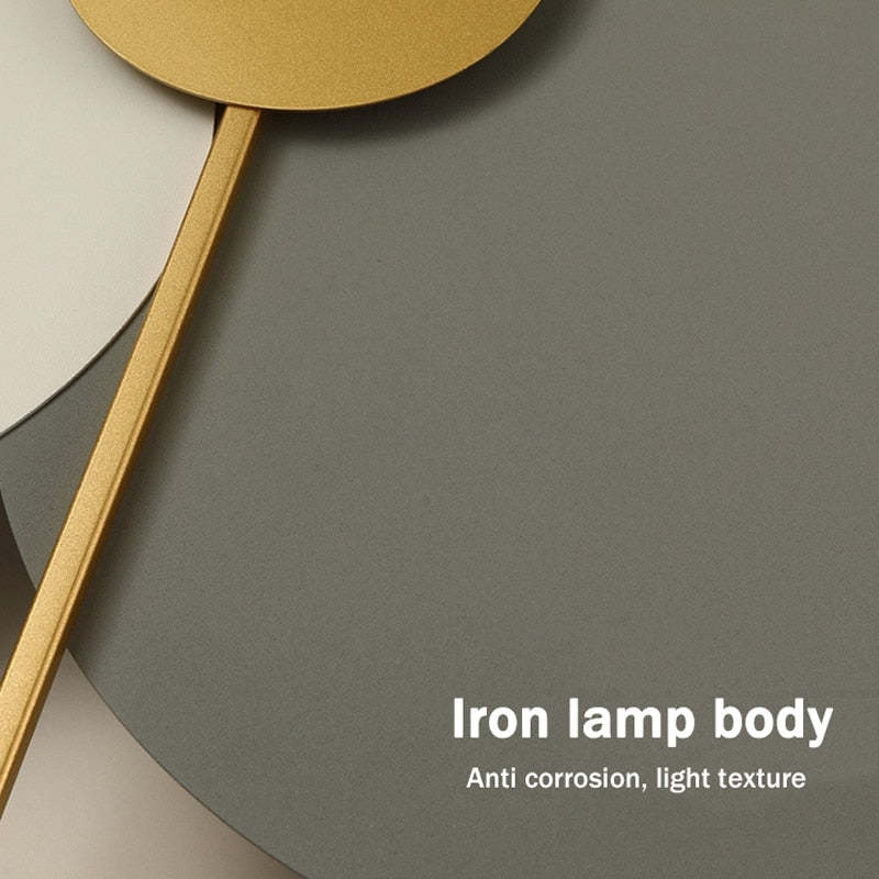 Arisha Moderne Uhr Metall lackierte Wandleuchte LED-Licht Schlafzimmer