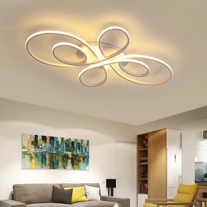 Plafonnier Brisa Moderne Multi-Anneaux LED Encastré, Marron/Blanc
