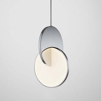Arisha Pendant Light, Disc, Gold/Silver