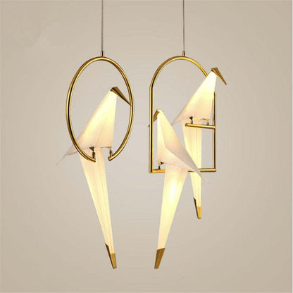 Arisha Modern Nordic Post Modern Bird Pendant Light, White/Clear