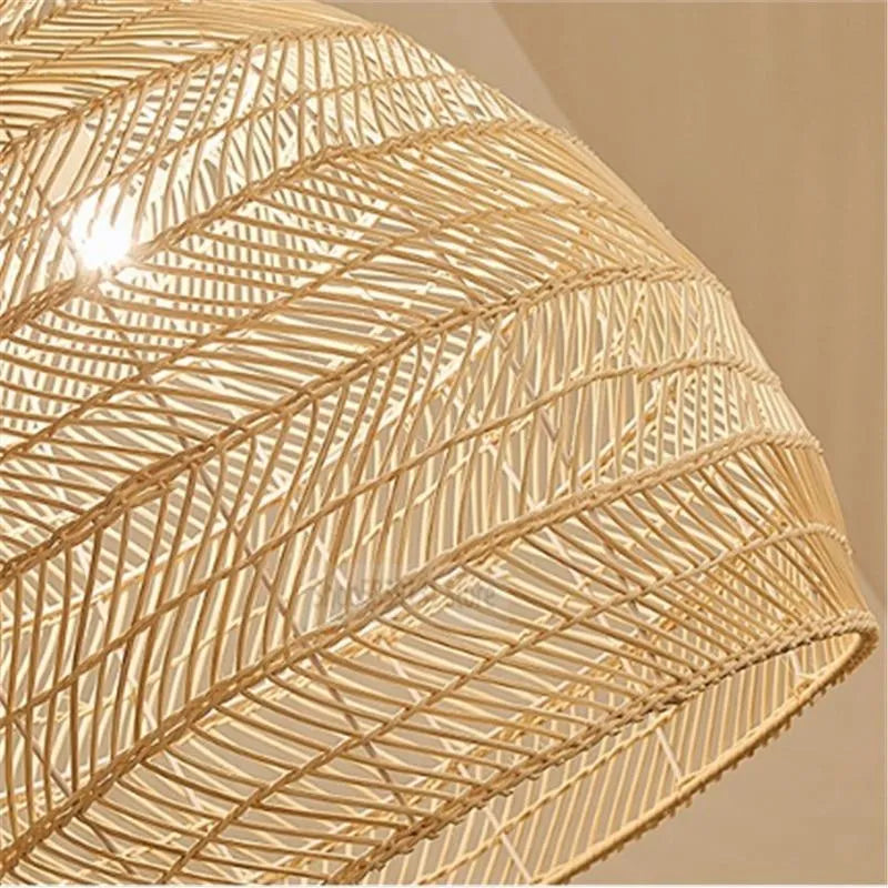 Lian Rattan Bamboo Lampshade Hand Knitted Pendant Light