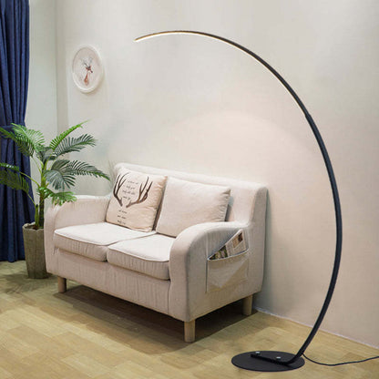 Mira Modern Arc LED Floor Lamp, Black/White, Metal/Silicon