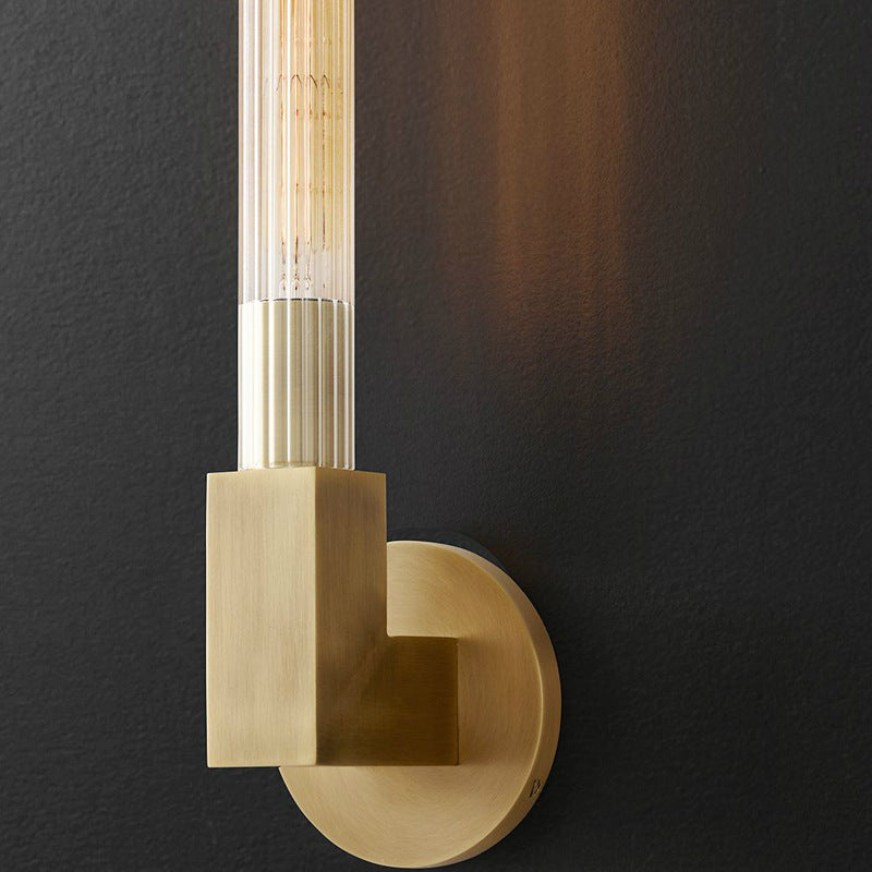 Kristy Indoor Wall Lamp Glass  Brass Mid-century Restaurant Bedroom
