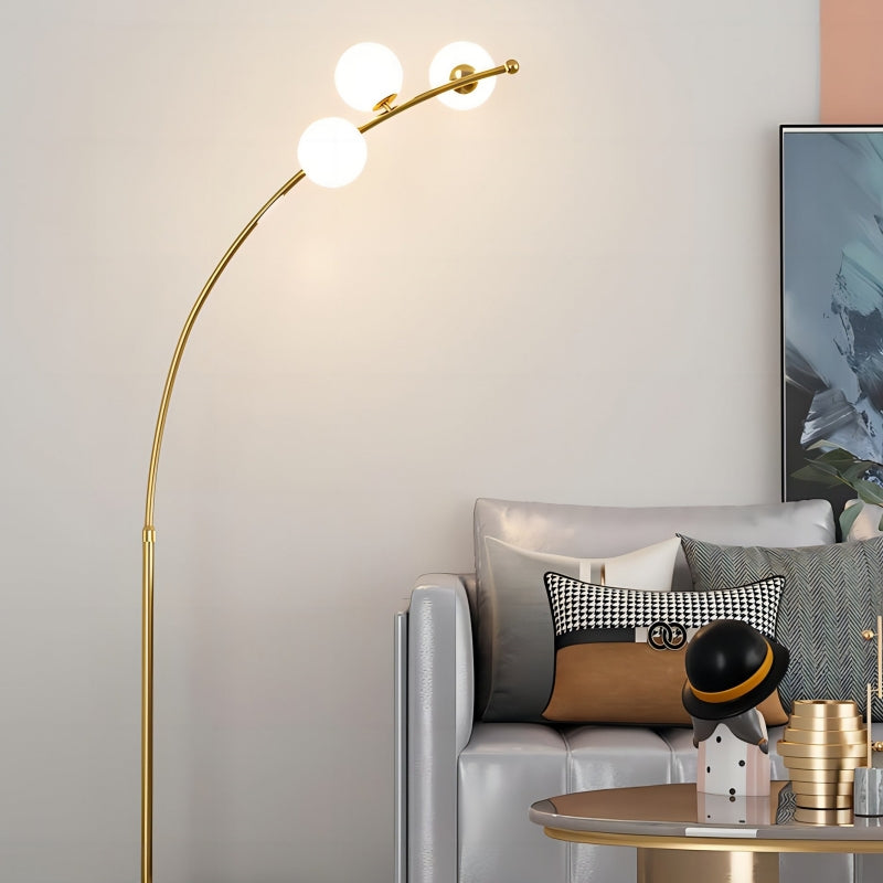 Valentina Modern Arc Multi Head Bubble Stehlampe Schwarz/Gold