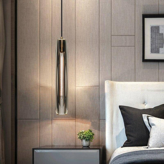 Suspension en verre fumé June Brass Designer