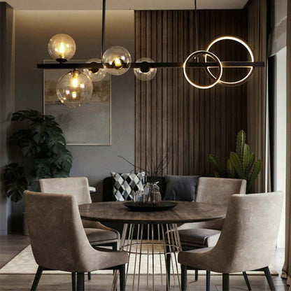 Arisha Pendant Light Bubble Circle Modern Black/Gold, Bedroom