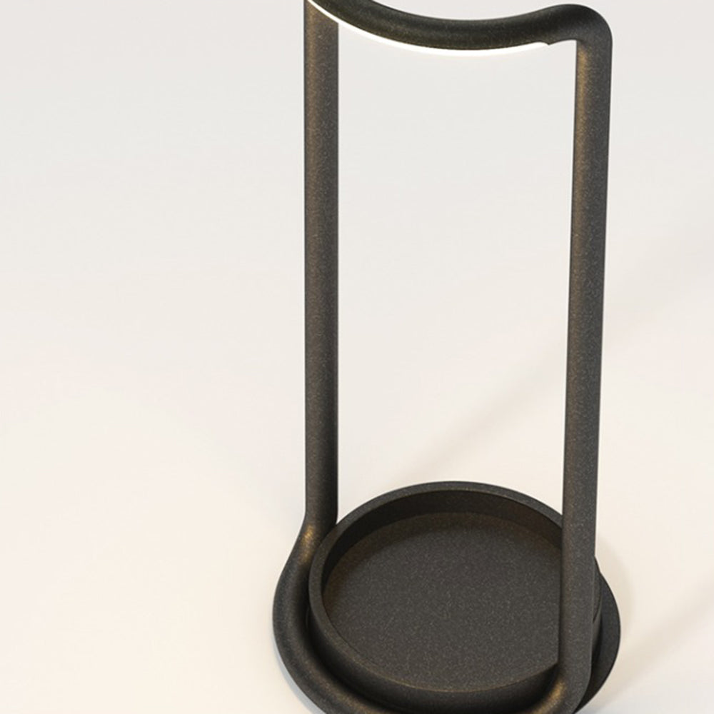 Ray Minimalistische rechteckige Solar-LED-Außenstehleuchte, Schwarz