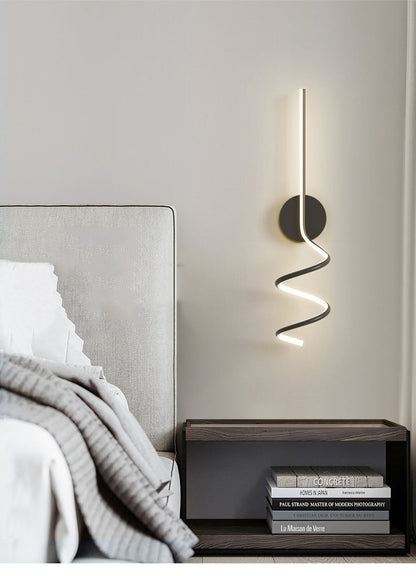 Arisha Modern LED Art Interior Wall Light Spiral, Black & White