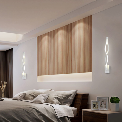 Arisha Wave Modern Simple Wall Lamp, Black & White