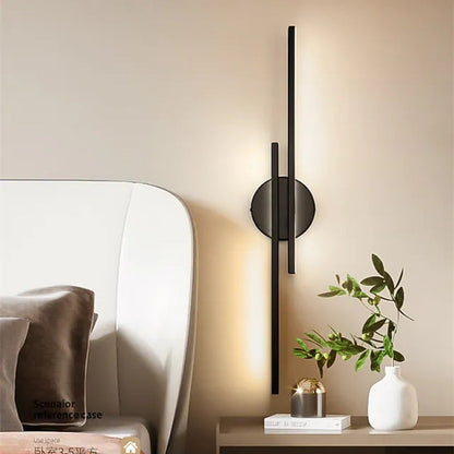 Elgo Modern Nordic Disc/Linear Metal LED Wall Lamp, Black/White