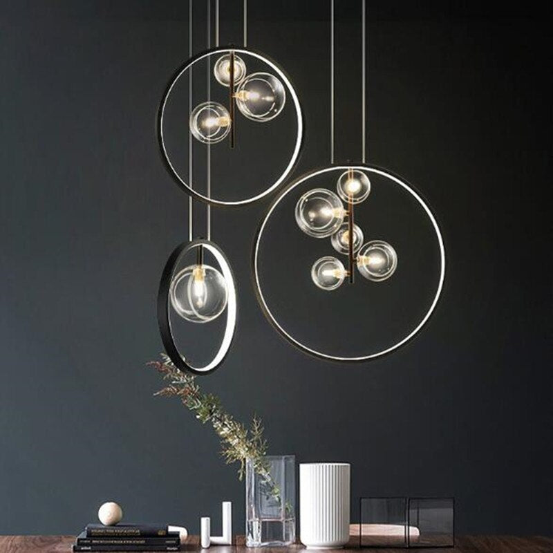 Arisha Nordic Glass Bubbles LED Modern Pendant Light for Dining Room