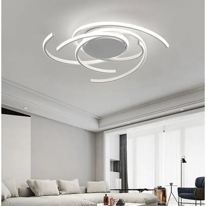 Arisha Modern Multi Arc Linetype Ceiling Light,Black/White