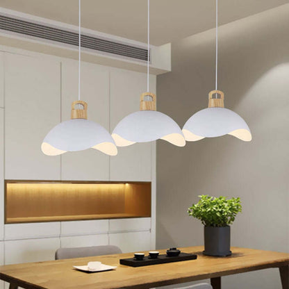 Valentina Colorful Shade Single Pendant Lights, Wood & Metal