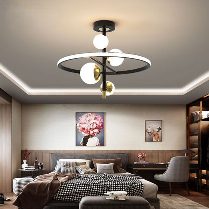 Halbeinbau-Deckenleuchte Valentina, Gold und Schwarz, 2 Stile