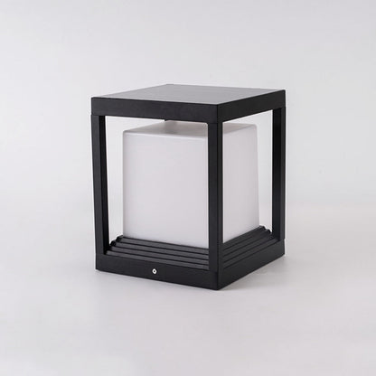 Ray Modern Rectangular Metal Outdoor Lamps, Black