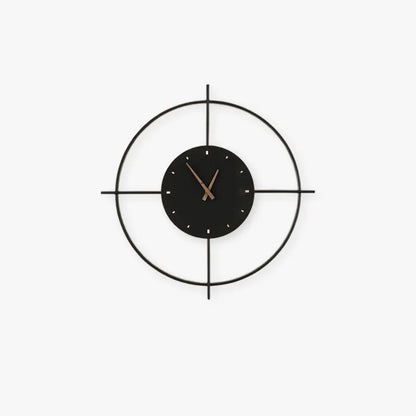 Glint Modern Clock Round Wall Lamp, Gold/Black