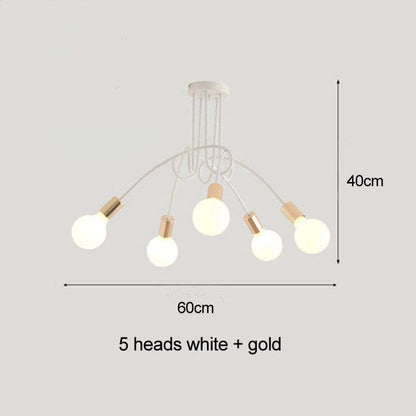 Arisha Modern Linear Curve Metal Ceiling Light, Dining Room/Living Room