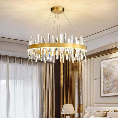 Kristy Modern Crystal Ring Chandelier Black&Gold