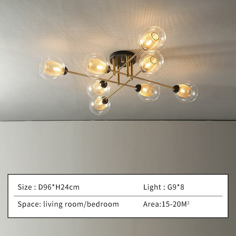 Valentina Lustre globe industriel en verre LED, 6 styles