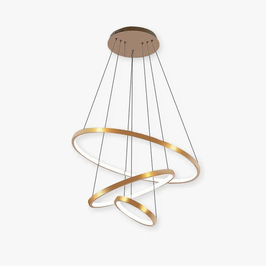 Aluna hanglamp, binnenring verlicht, wit/zwart/goud