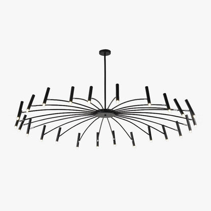 Arisha Modern Blown Linear Metal Multi-heads Chandelier