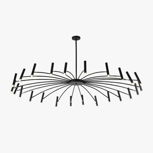 Arisha Modern Blown Linear Metal Multi-heads Chandelier