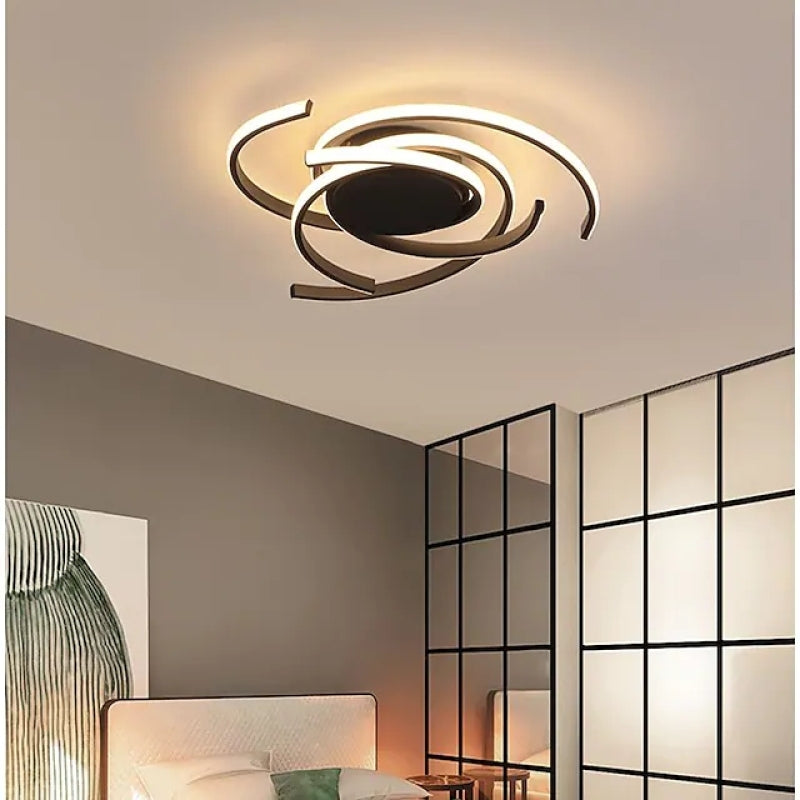 Arisha Modern Multi Arc Linetype Ceiling Light,Black/White
