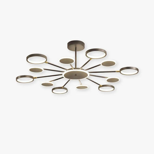 Arisha moderner LED-Kronleuchter, geometrisch, schwarz, dimmbar