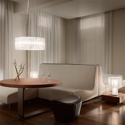 Kristy Modern Luxury Pleated Pendant Light, Circle, /Stainless Steel