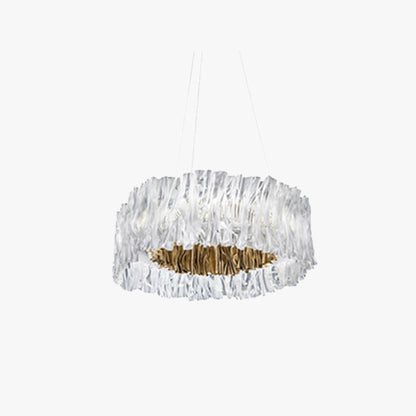 Kristy Modern Luxury Pleated Pendant Light, Circle, /Stainless Steel