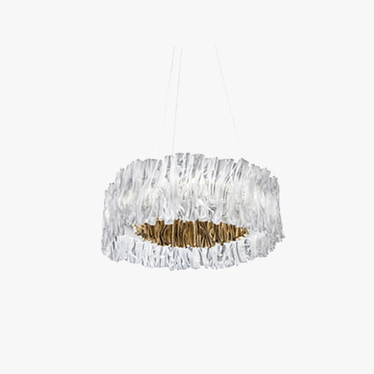 Kristy moderne luxe geplooide hanglamp, cirkel,/roestvrij staal