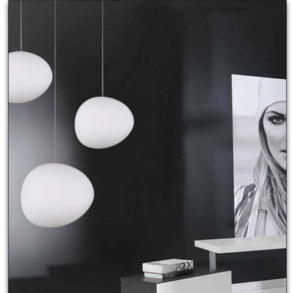 Elun Sleek Minimalist Floating Egg-shaped Glass Pendant Light