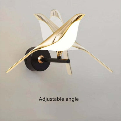 Arisha Minimalistische Elster-Vogel-Wandlampe aus Metall, Schlafzimmer