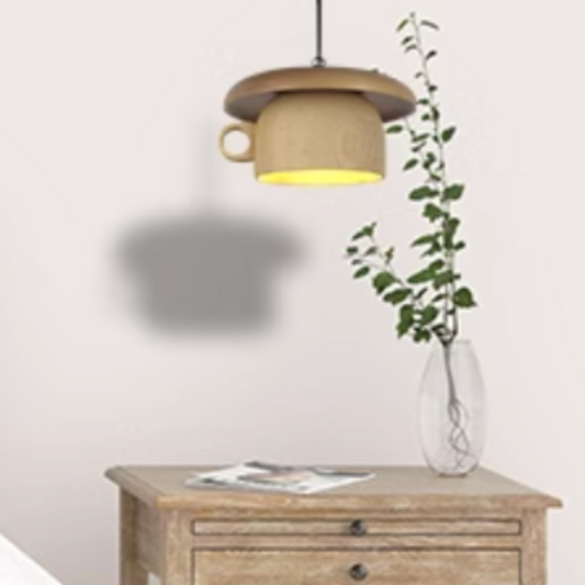 Valentina Vintage Holz Cup Pendelleuchte Schlafzimmer