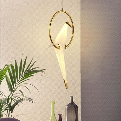 Arisha Modern Nordic Post Modern Bird Pendant Light, White/Clear