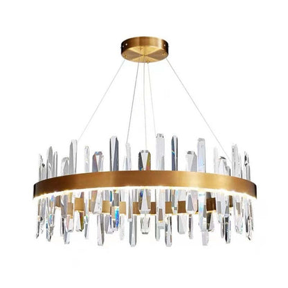 Kristy Modern Crystal Ring Chandelier Black&Gold