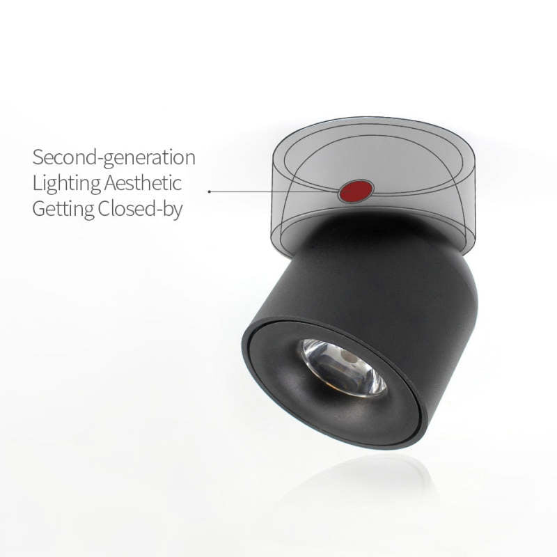 Plafonnier LED encastré Kilo Spotlight, noir/blanc