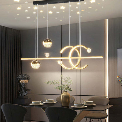 Arisha Luxury Globe Suspension en métal/verre Noir/doré