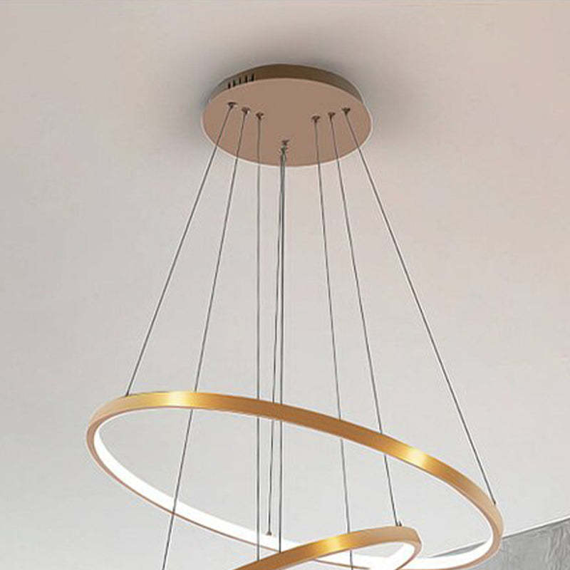 Aluna Pendant Light, Inner Ring Illuminated, White/Black/Gold